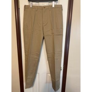 Lands' End Khaki Chino Pants‎ Traditional Fit Plain Front 36x31